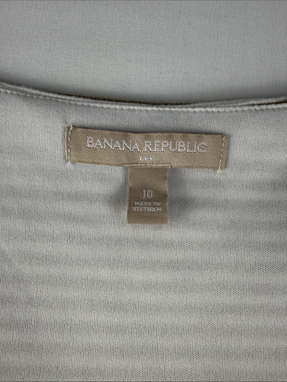 Banana Republic Cream & Tan Striped Work Dress Size 10 Side Zip Stretch EUC - Picture 5 of 8